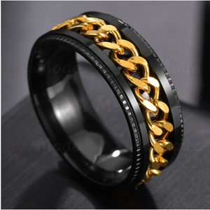 Black Gold /Silver Stainless steel Ring