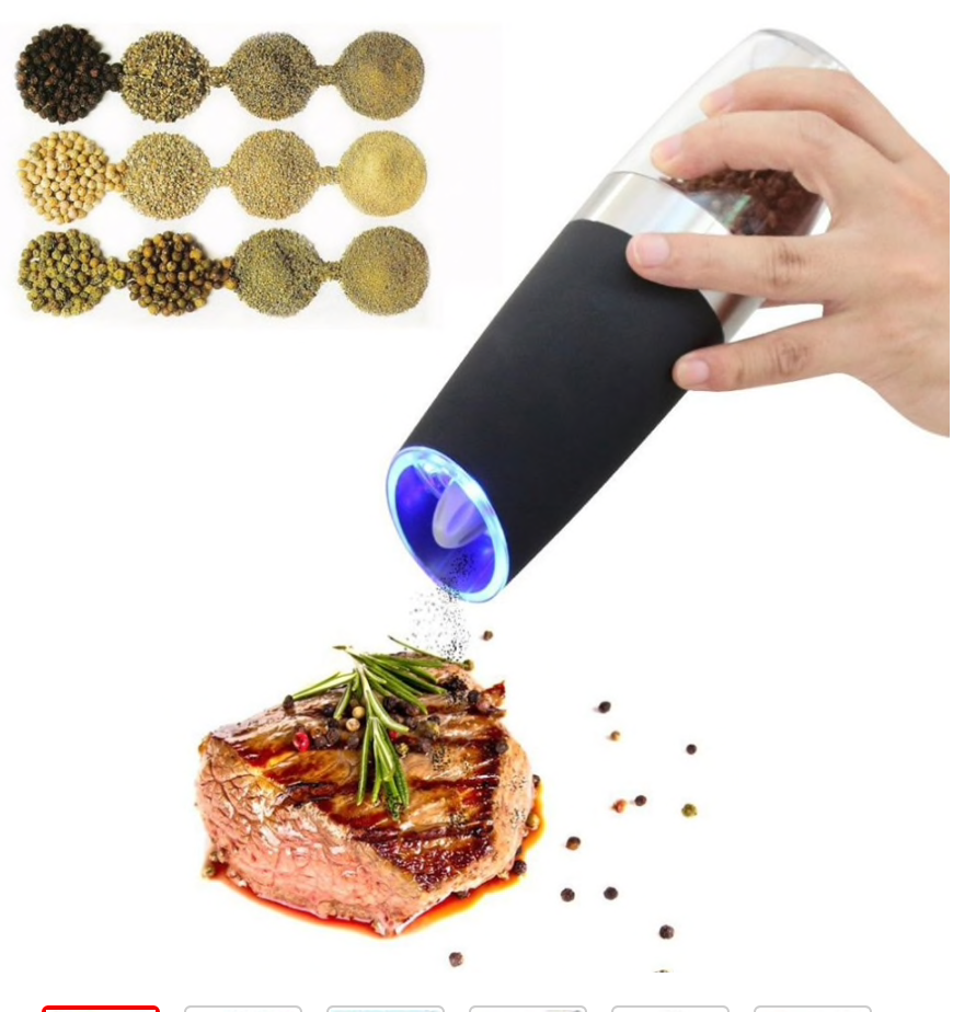 Electric Automatic Mill Pepper and Salt Grinder LED Light Peper